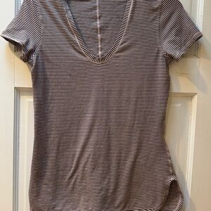 Striped Short Sleeve Women's Top